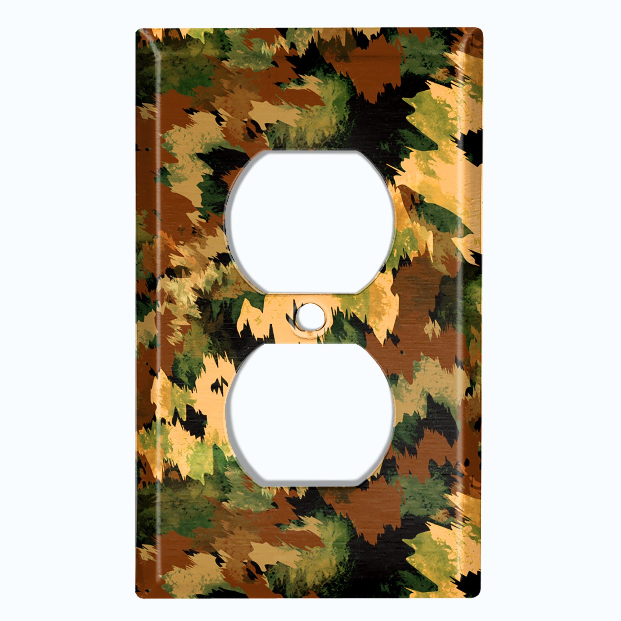 WorldAcc Metal Light Switch Plate Outlet Cover (Green Artistic Camo ...