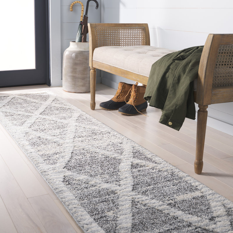 Martha Stewart Lucia Shag Performance Geometric Rug, Runner 2' x 8'