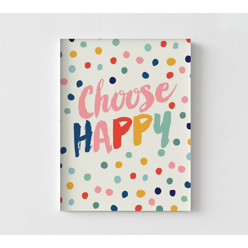 Choose Happy Quote, Framed Happiness Poster Print, Positive Wall Art, Multicolor Quote Print, Motivational Poster Print, Framed Wall Art