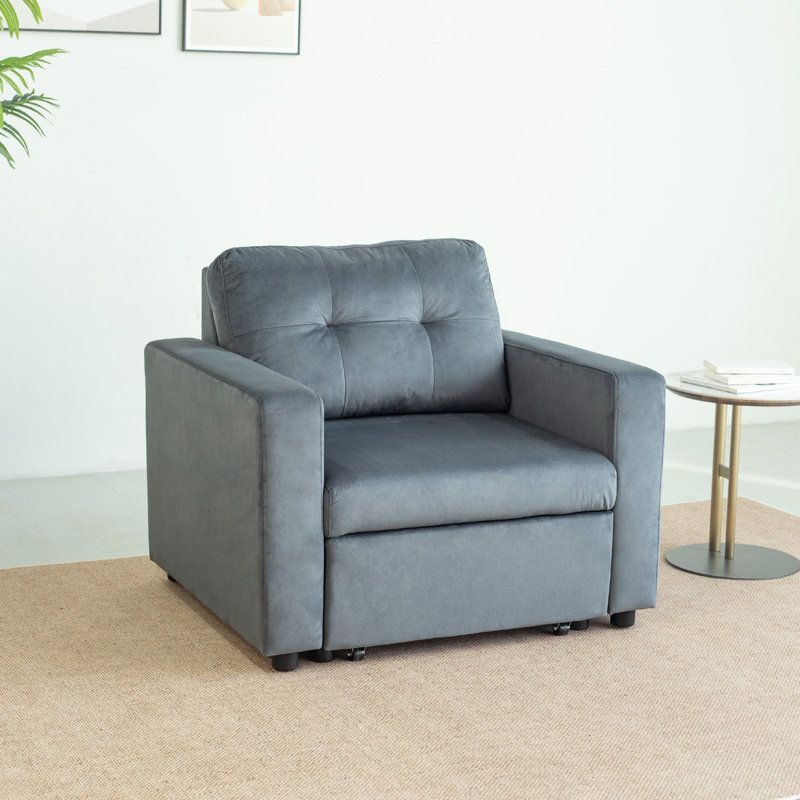 Linen Accent Chairs Bed - Single, Grey