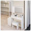 Ensemble de très grande coiffeuse à DEL avec double éclairage miroir, coiffeuse en MDF blanc et tabouret
