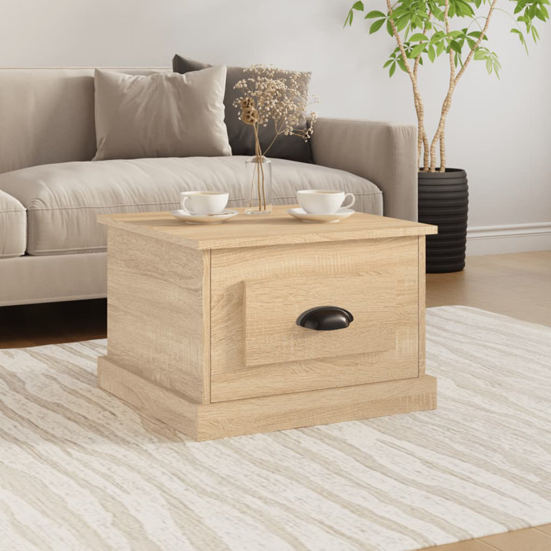 Latwanna Solid Coffee Table with Storage, Sonoma Oak