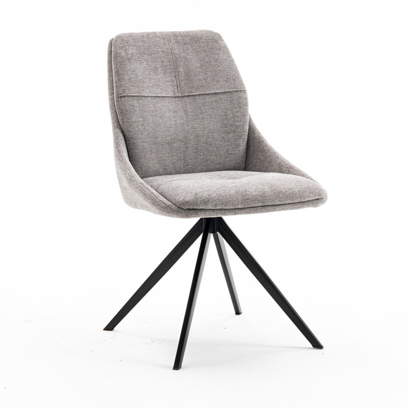 Mirsha 48cm H Linen Upholstered Side Chair, Grey
