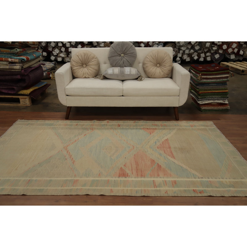 Tapis tissé à plat kilim Végétal 5 x 8