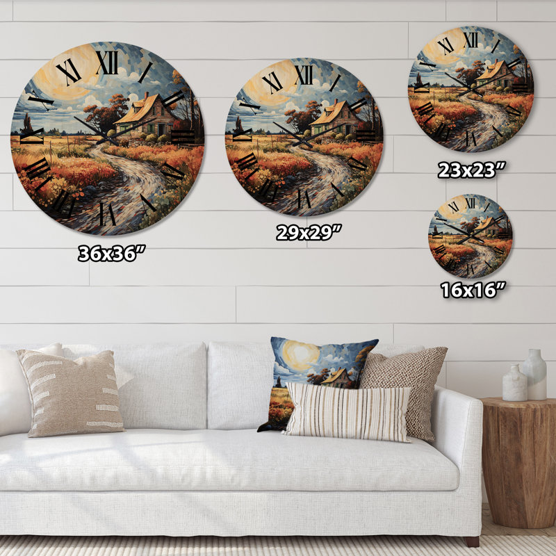 Horloge murale en bois massif Yarlin, Très grand