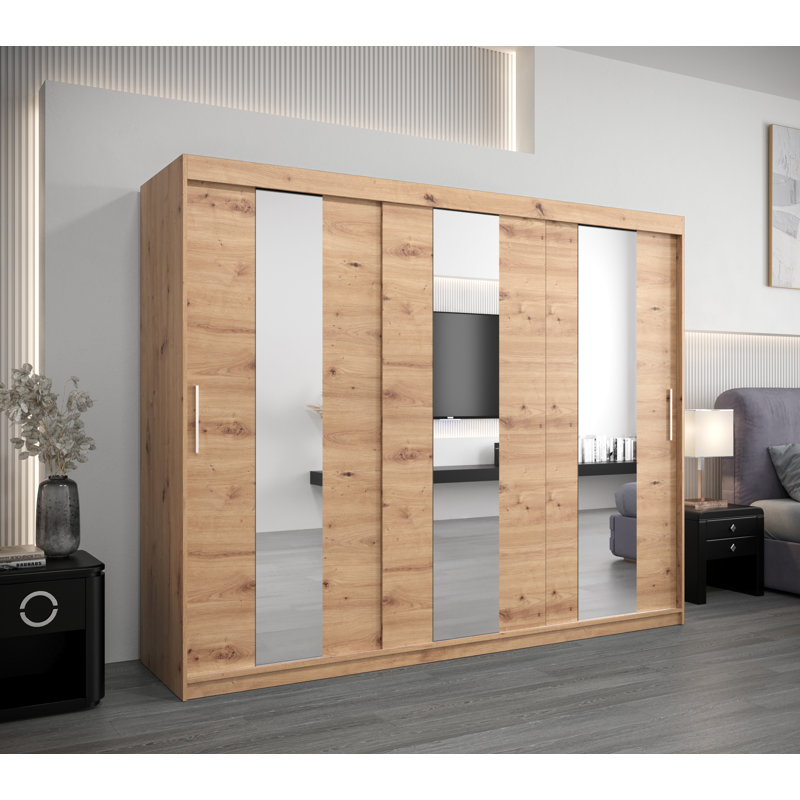 Ayran 3 Door Manufactured Wood Wardrobe, Artisan Oak