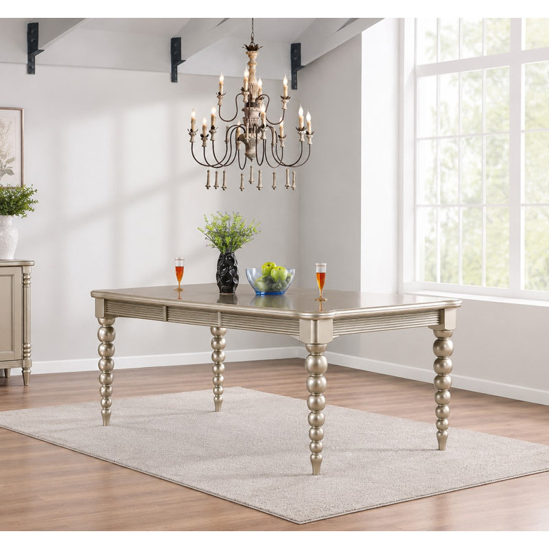 Michalia 84" Wood Rectangular Extendable Dining Room Table