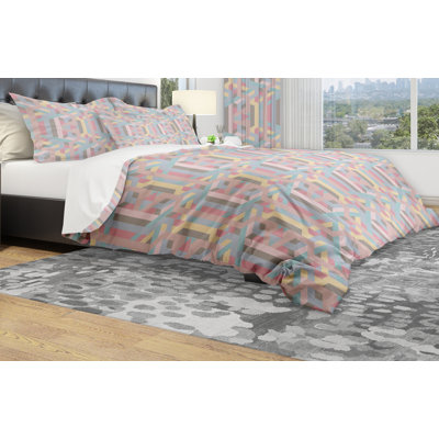 Ensemble de housse de couette géométrique colorée designart