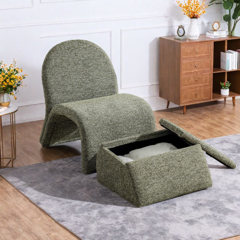Chaise longue compacte en chenille