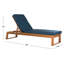Chaise longue simple inclinable en eucalyptus avec coussins 80,9 po Faunce-2144100989-2144100866