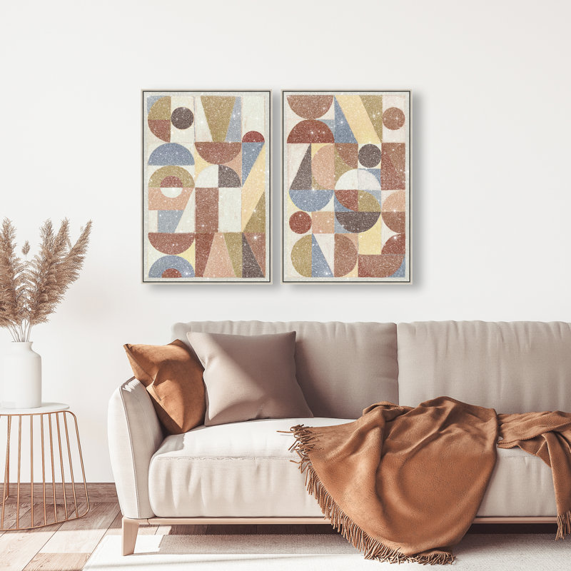 Tiled Set Set by Oliver Gal, 32"H x 22"W, Silver Floater Frame