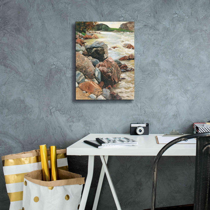 River Rocks par Stellar Design Studio - peinture sur toile tendue, H 16 po x l 12 po x P 0,75 po