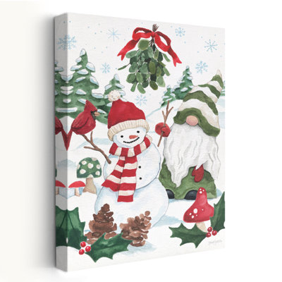 Holiday Cheer Gnomes II - Christmas Gnome Gnomes Green Art