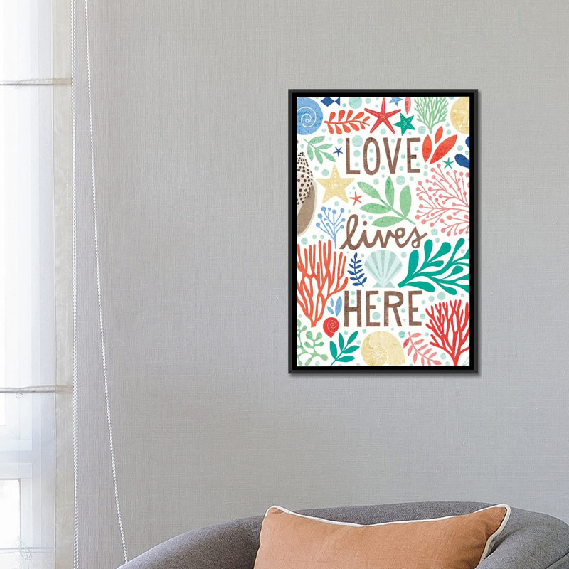 « under sea ii », impression sur toile, H 26 po x l 18 po x P 1,5 po, Toile avec cadre noir, Pas de tapis