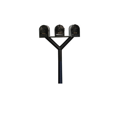 Penfield Triple Mailbox Post - 70.875'' tall with 3 economy mailboxes - Multi-Mount Post
