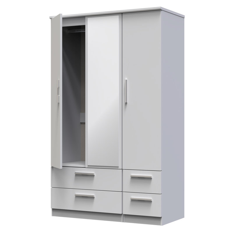 Borgeson Manufactured Wood Wardrobe, Grey Matt