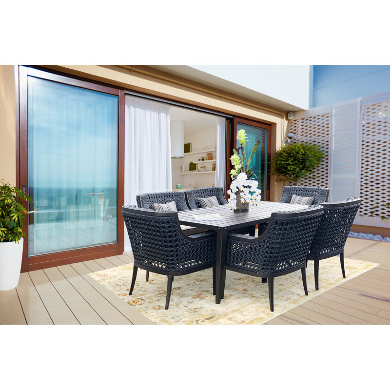 Backus 6 - Person Patio Dining Set with Rectangular Table , Sunbrella® Cushions Included