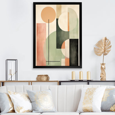 Minimaliste boho géométrique en pastel rétro délavé I - art mural moderne géométrique salon