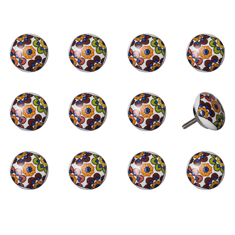 Hand Painted 1.5" Diameter Mushroom Knob Multipack