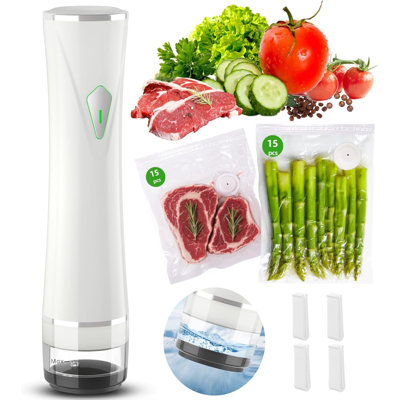 Aspirateur portatif sans fil avec réservoir de filtre amovible - utilisation humide / sèche, 30 sacs réutilisables, 5 fois fraîcheur pour la cuisine et les voyages