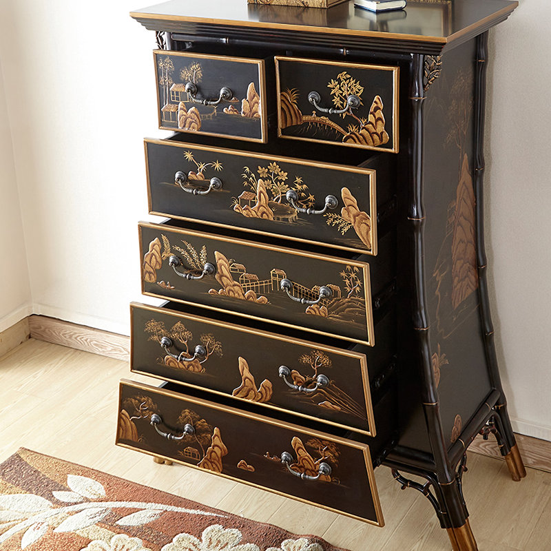 Commode d'appoint simple en bois massif rétro