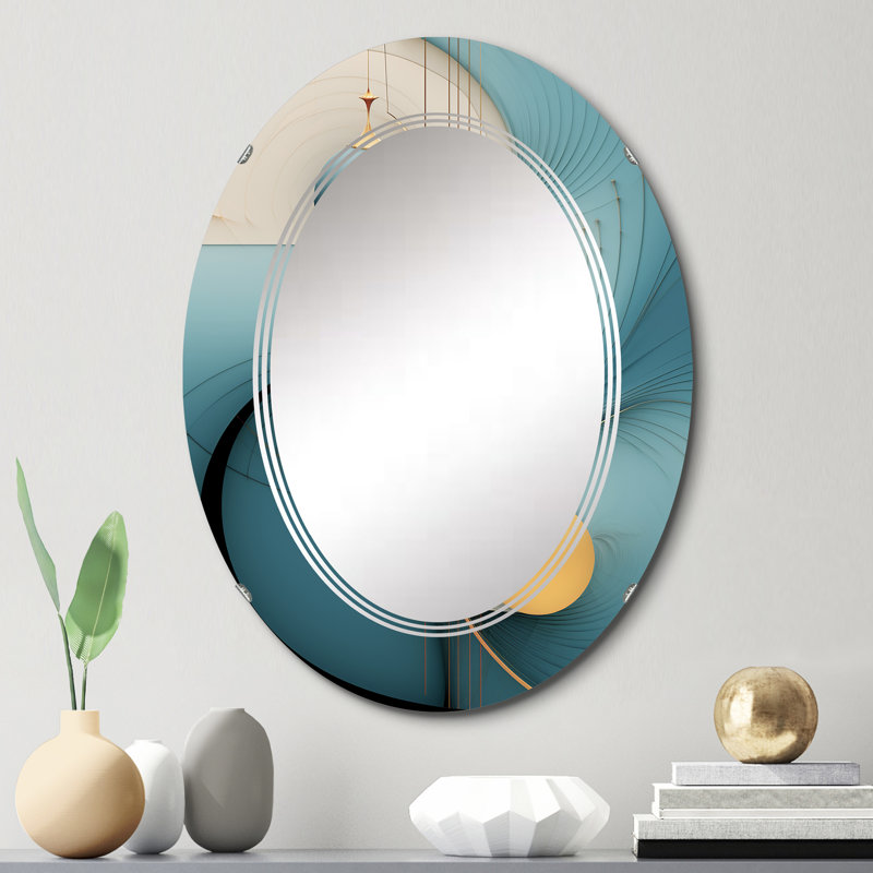 Manzanillo - Miroir mural moderne ovale, 30 po x 20 po