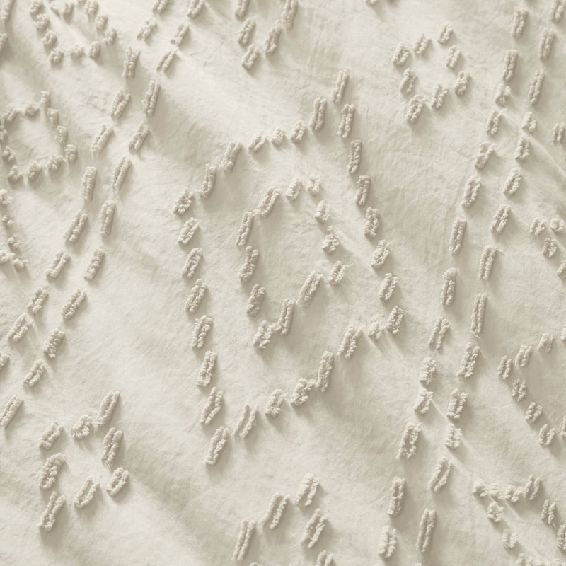 Ensemble d'édredon en jacquard capitonné Gigi, Beige, Édredon pour lit simple + 1 taie décorative stan