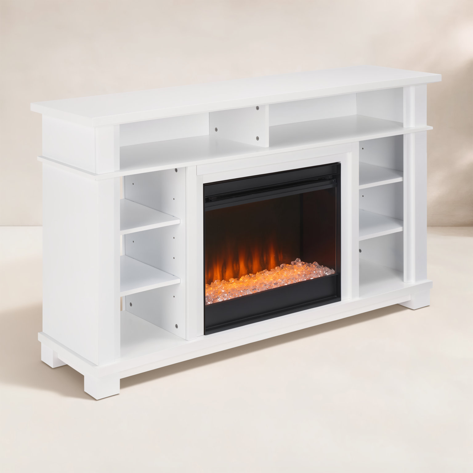 Timmons Crystal Bead Electric Fireplace