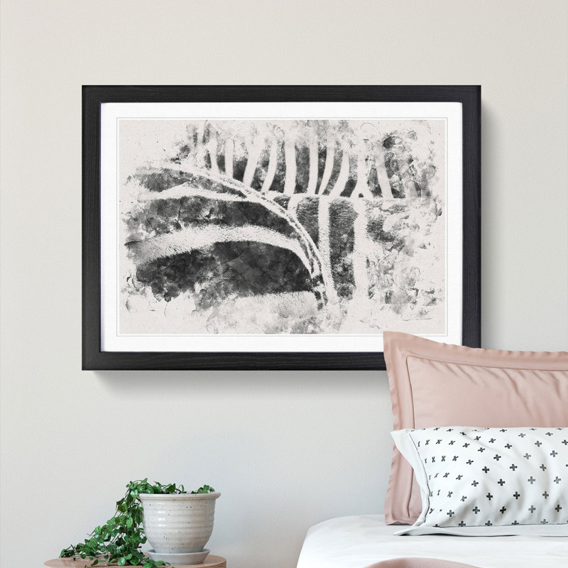 The Stripes of the Zebra - Picture Frame Painting Print, Black Framed, 62cm H x 87cm W x 2cm D