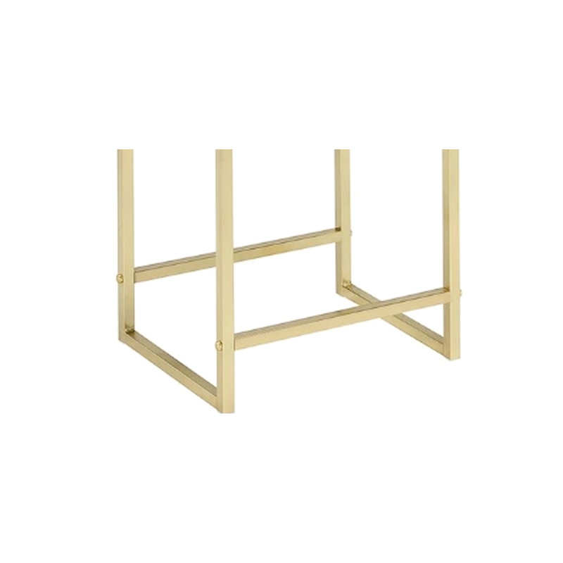 Table de balcon blanche et laiton - hauteur du produit 22 po, capacité supérieure de 40 lb, bois synthétique