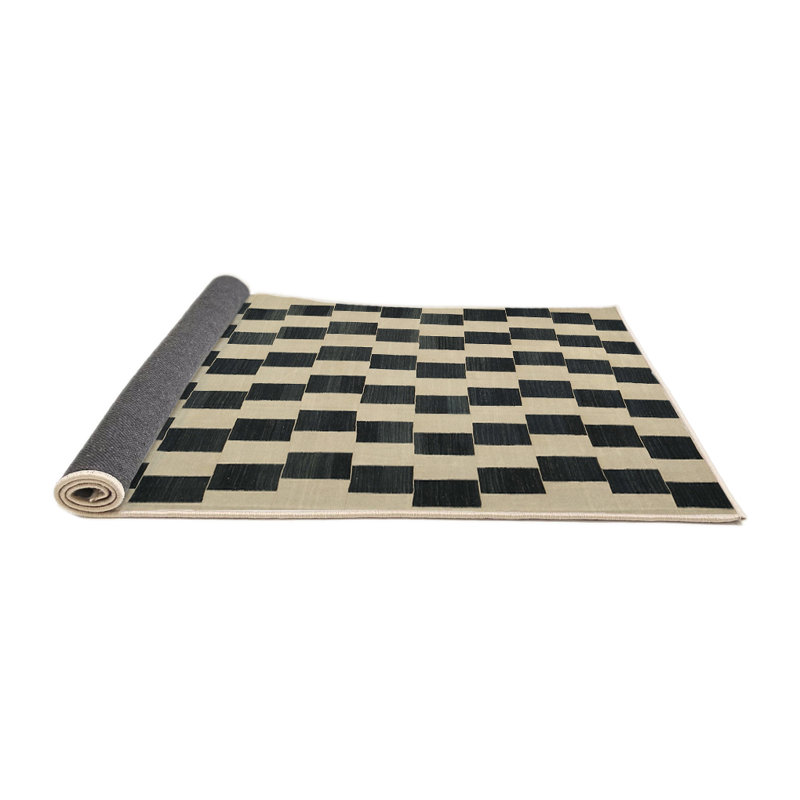 Tapis contemporain beige / noir, Rectangle 5 pi x 8 pi