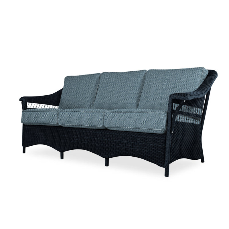 Nantucket Outdoor 3 - Seat Patio Sofa, Decorline Natural, Ebony