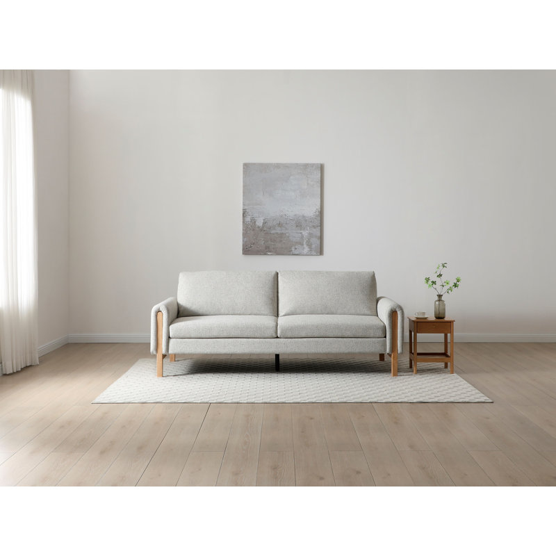 Jeff 3 Seater Twill Textured Weave Sofa Bed, Cream