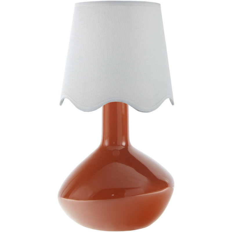 Lampe de table d'appoint Terae, Blanc, Orange brûlé