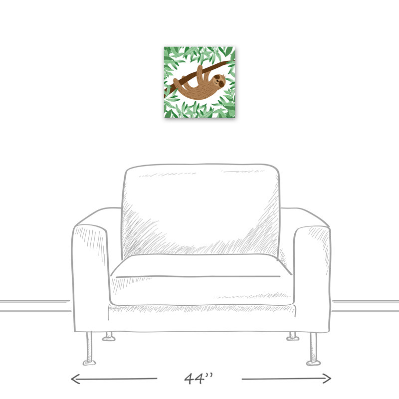 «Brazos Sleepy Sloth», art sur toile, H 12 po x l 12 po x P 1,25 po