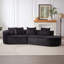 Canapé modulaire incurvé moderne en chenille avec 4 coussins décoratifs Boneless-449364453-449364451