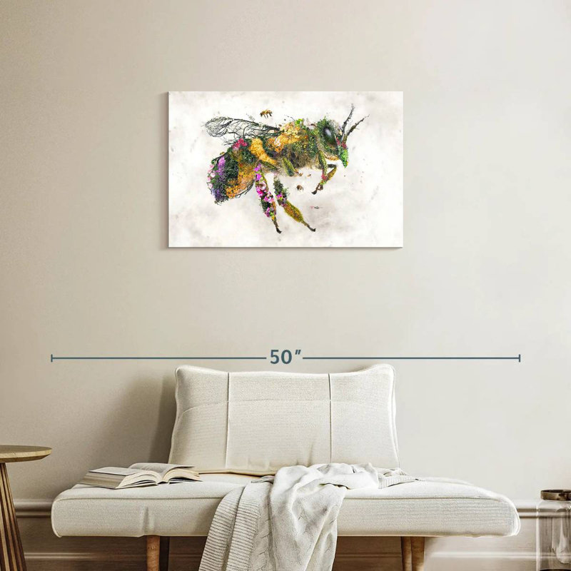 Abeille à miel Brampt, surréalisme naturel, H 20 po x l 30 po