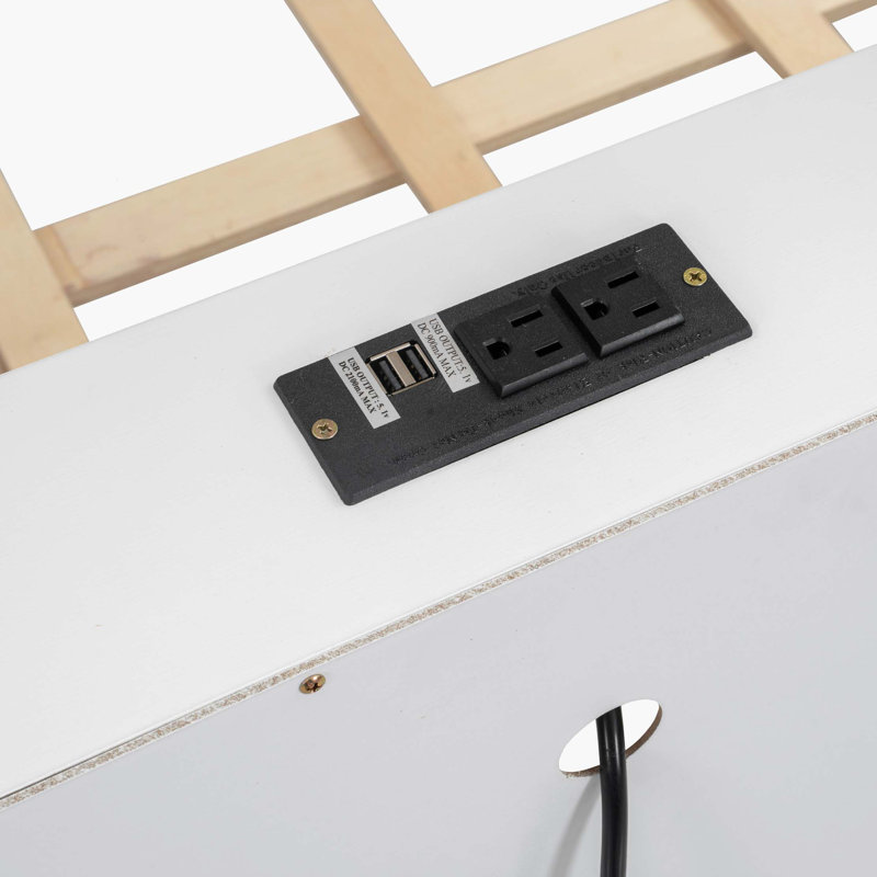 Lit superposé avec armoires de rangement et ports USB