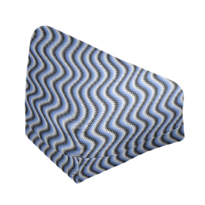 Sac de pois Kitterman, H 27 po x l 30 po x P 25 po, Housse de pouf, Noir / Bleu