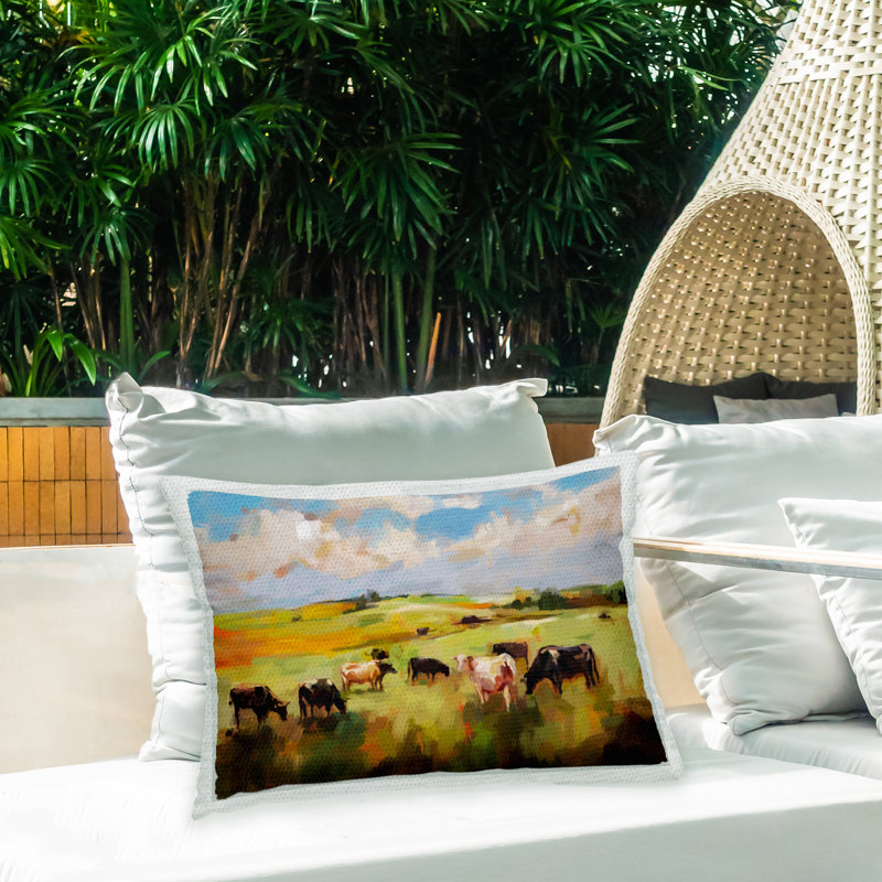 Housse et insert de coussin rectangulaire en polyester pour l'intérieur et l'extérieur par Ziwei Li