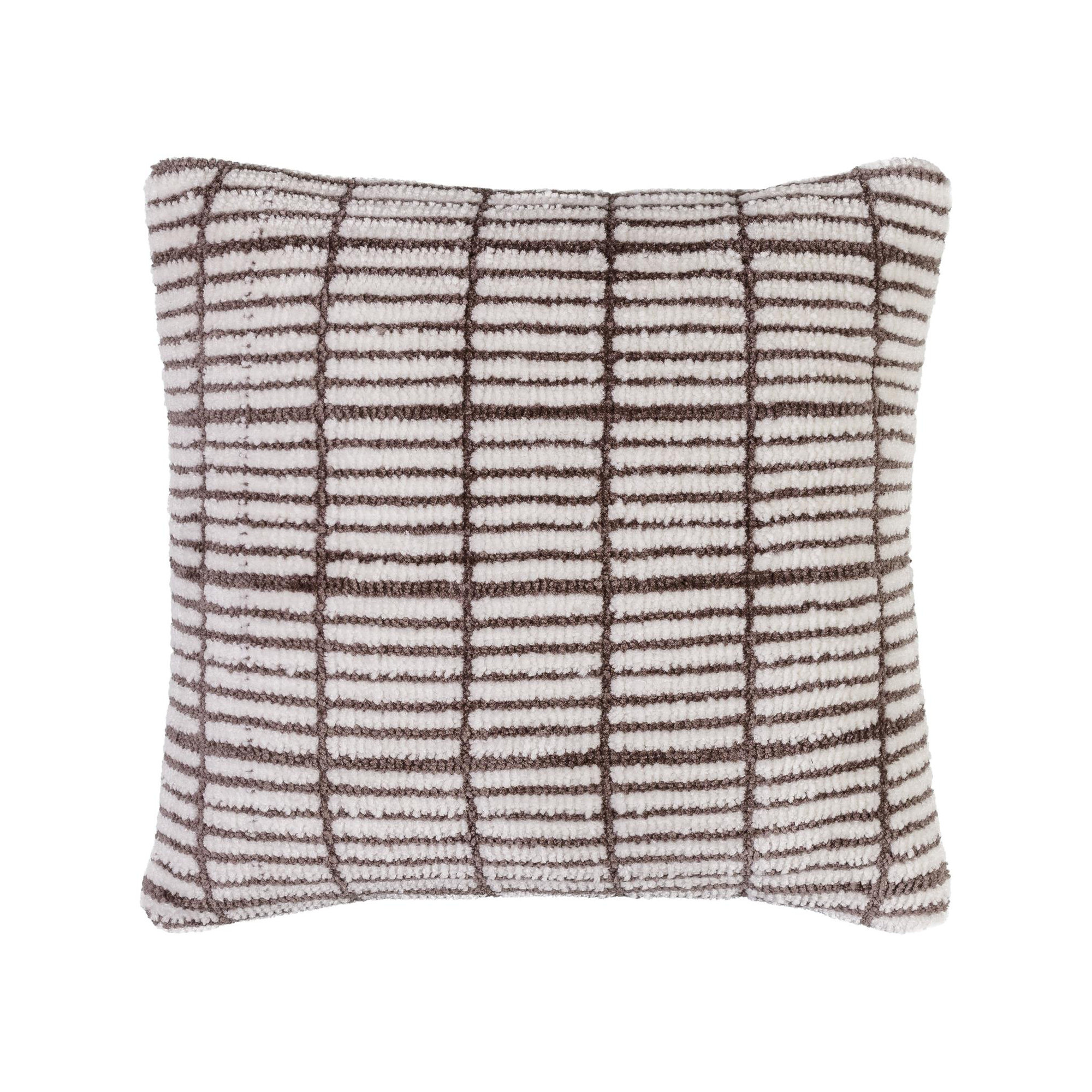 Wanderer Plaid Throw Pillow, Light Charcoal, Down, 20" x 20"