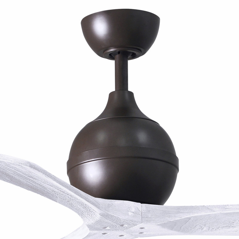 60" Irene Paddle 3 Blade Ceiling Fan, Textured Bronze, Matte White, 42"