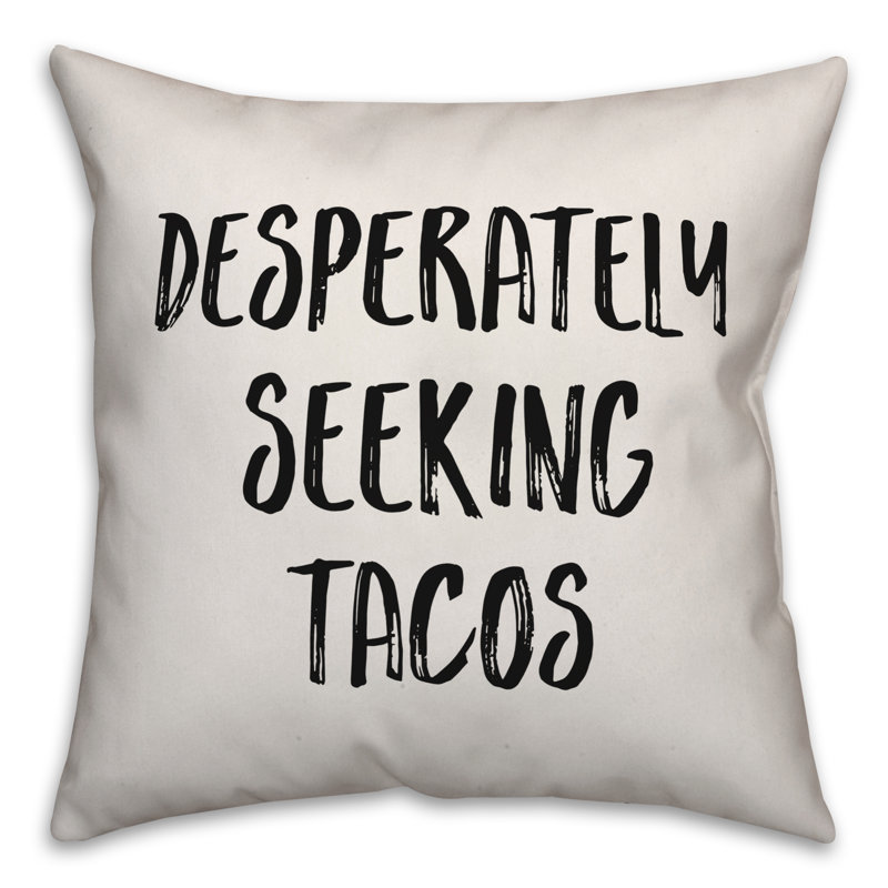 Coussin Desacely Seeking Tacos, 16 po x 1 po