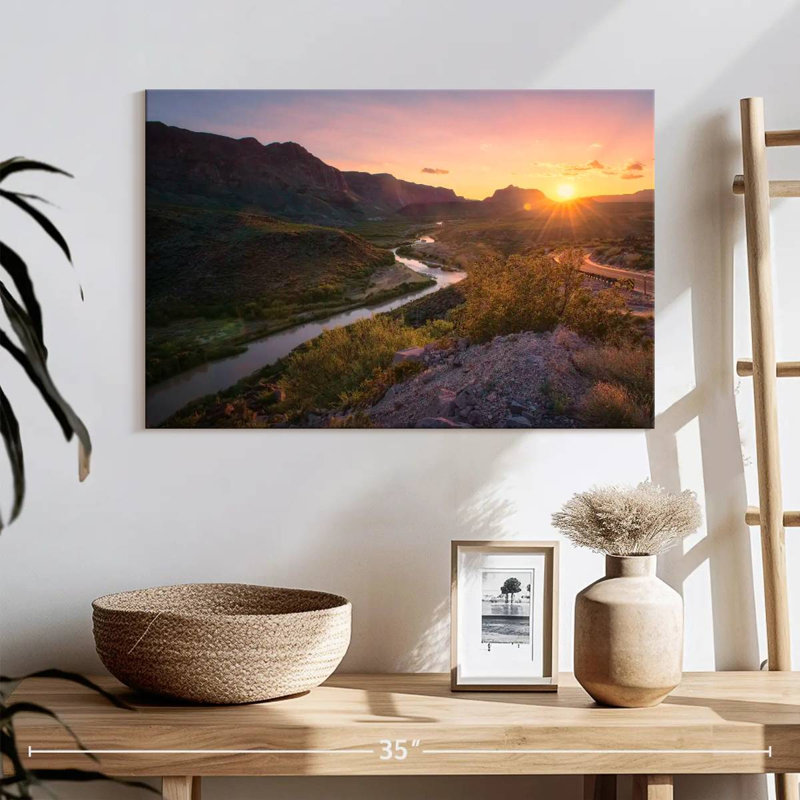 Coucher de soleil sur la rivière Alvord, H 16 po x l 24 po