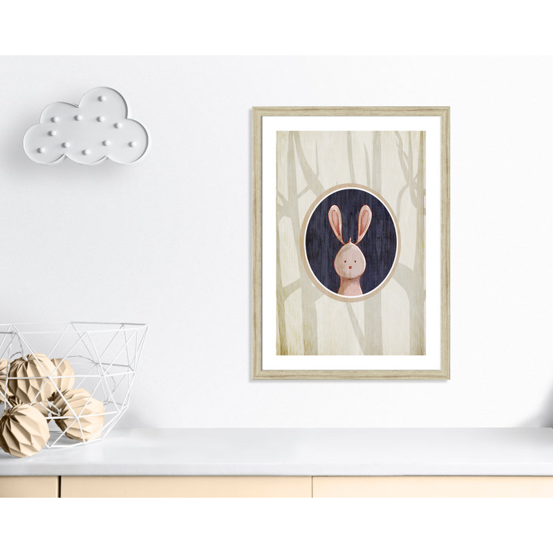 «Juvenile Forest Animals», impression sur papier, H 34,5 po x l 24,5 po x P 0,6 po, Beige Flat Framed