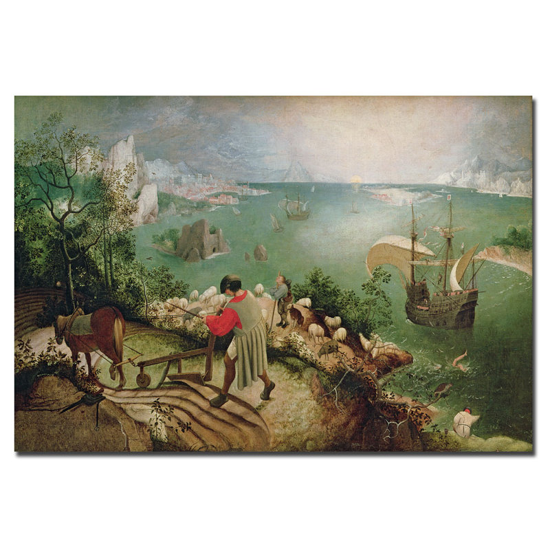 "Paysage avec la chute d'Icarus, 1555" par Peter Bruegel, reproduction d'art sur toile, H 22 po x l 32 po x P 2 po