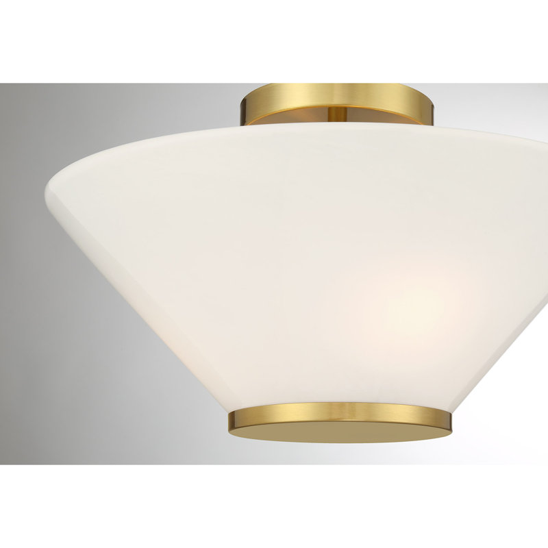 Hashimoto 3-Light Convertible Semi-Flush or Pendant in Brass, Brass