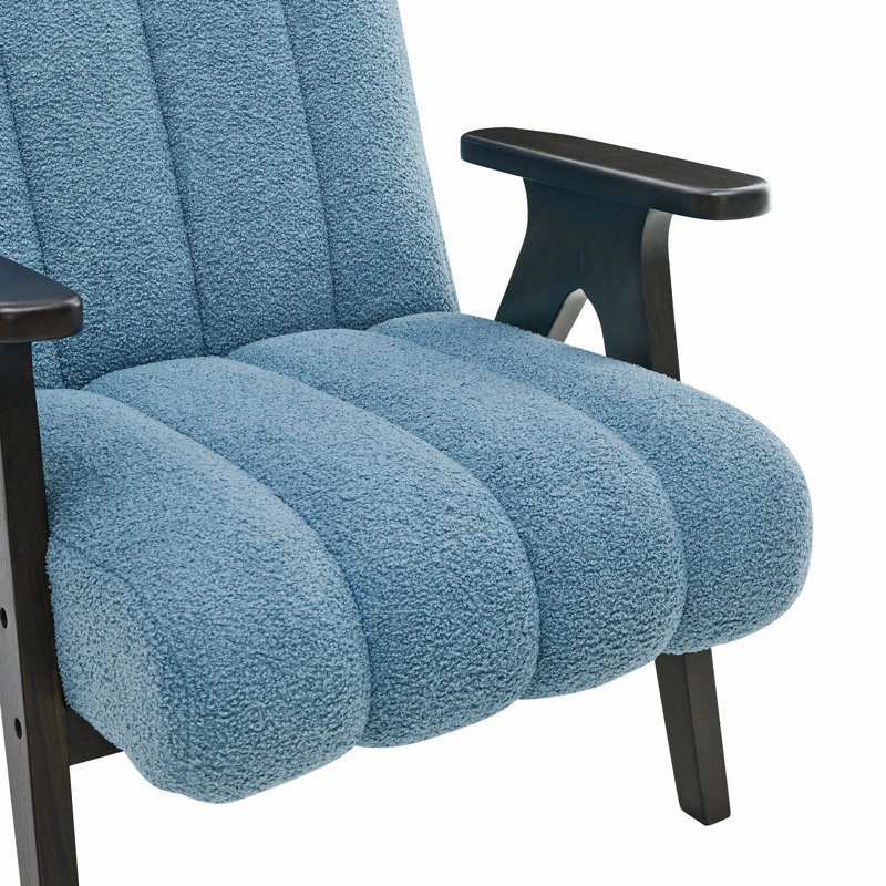 Chaise d'appoint rembourrée, chaise à structure en bois pour la maison, le bureau, Bleu