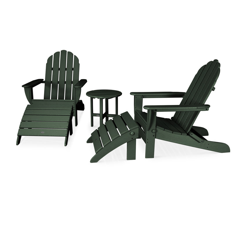 Ensemble décontracté surdimensionné classique 5 pièces POLYWOOD Adirondack, Vert