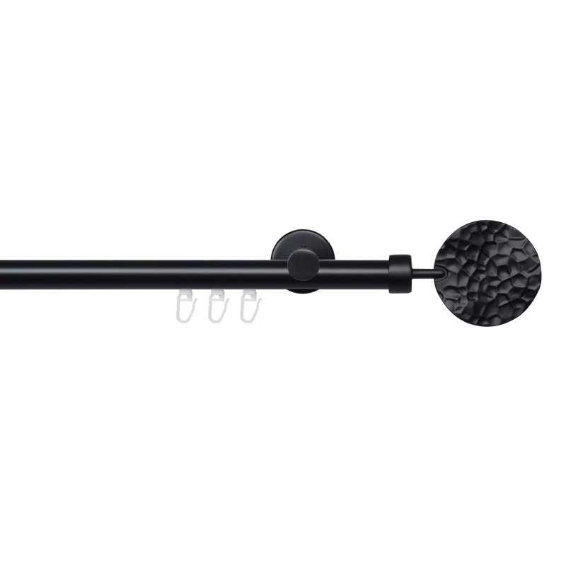Jessica Curtain Pole Set, 3cm H x 240cm W x 7cm D, Black